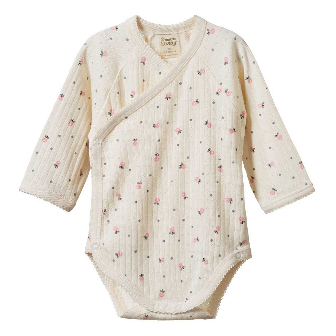 Nature Baby Long Sleeve Kimono Bodysuit Pointelle